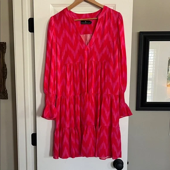 Tickernuck Pomander Place Ikat Dress Sz M - Picture 1 of 4